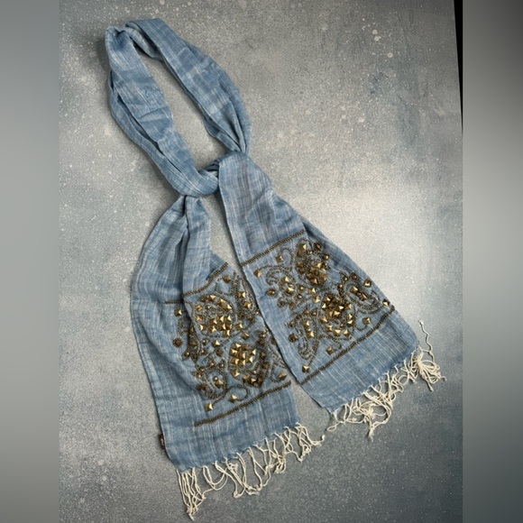 Raj Scarf - Made in India, 100% Cotton with Accents - Picture 1 of 3